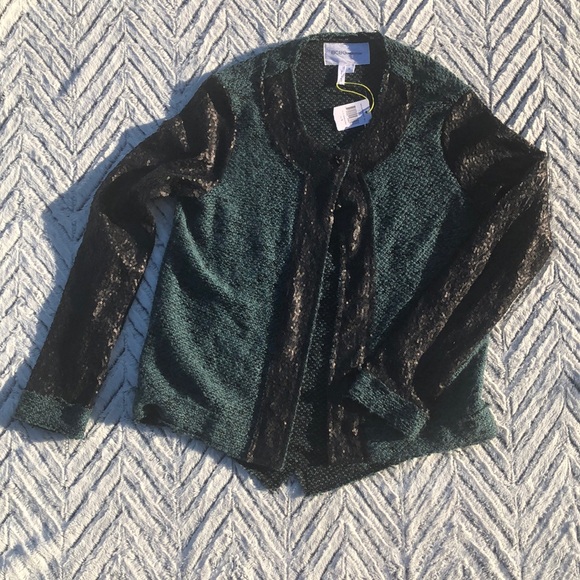 BCBGeneration Rare Sequin Raw Edge Witchy Lagenlook Cardigan Sz S - Picture 2 of 8